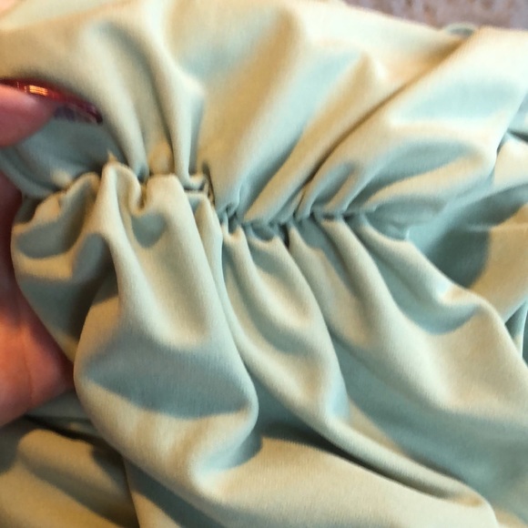 Mint Drawstring Off-the-Shoulder Blouse - Picture 4 of 4